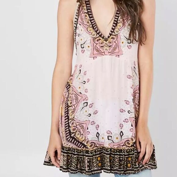 Free People Steal The Sun Printed Tunic Top Size M - Picture 9 of 9